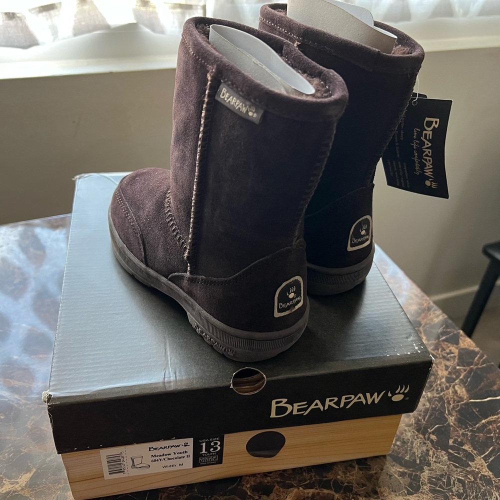 BearPaw Kids Chocolate Brown Boots - Picture 2 of 6